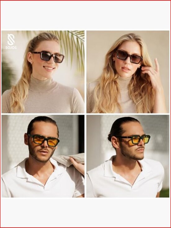 Retro Polarized Square Sunglasses with UV400 Protection Vintage Hexagon Shades main image 7